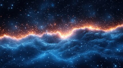 Fototapeta premium An Abstract Depiction of Celestial Light with Blue and Orange Hues