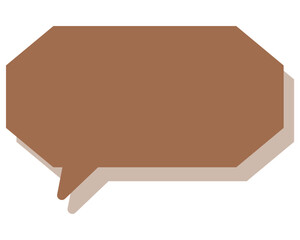 シンプルなカラーの吹き出し　細長い雲形