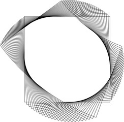 Square frame with blend line spiral. Element for emblem, badges, logo