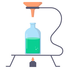 Science Equipment with Cartoon Design. Vector Illustration.