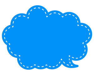 シンプルなカラーの吹き出し　丸みのある雲形