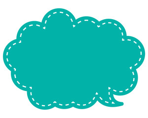 シンプルなカラーの吹き出し　丸みのある雲形