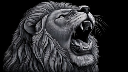 Roaring Lion Majestic King of the Jungle Portrait.