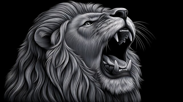 Roaring Lion Majestic King of the Jungle Portrait.
