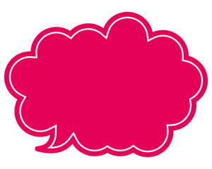 シンプルなカラーの吹き出し　丸みのある雲形