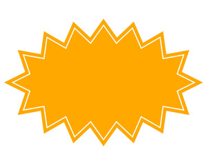 シンプルなカラーの吹き出し　細長いギザギザした形