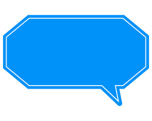 シンプルなカラーの吹き出し　細長い雲形