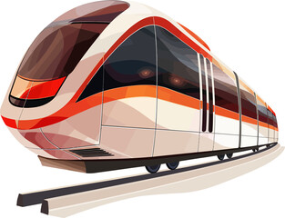 red bus isolated on white