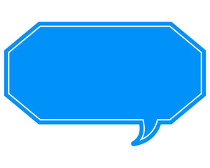 シンプルなカラーの吹き出し　細長い雲形