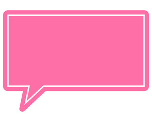 シンプルなカラーの吹き出し　四角形