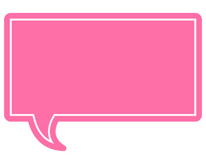 シンプルなカラーの吹き出し　四角形