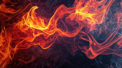 Abstract design of swirling fiery smoke patterns.