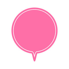 シンプルなカラーの吹き出し　丸形の下向き