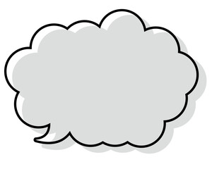 シンプルな線がずれた吹き出し　丸みのある雲形