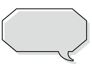 シンプルな線がずれた吹き出し　細長い八角形