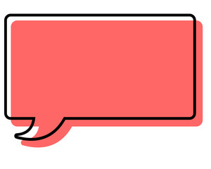 シンプルな線がずれた吹き出し　四角形