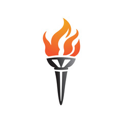Torch Logo Design Graphic Illustration