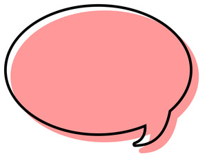 シンプルな線がずれた吹き出し　丸形