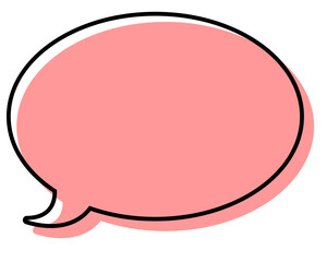 シンプルな線がずれた吹き出し　丸形