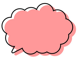 シンプルな線がずれた吹き出し　丸みのある雲形