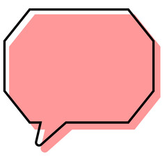 シンプルな線がずれた吹き出し　角のある八角形