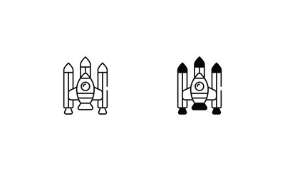 Space Shuttle icons set vector stock illustration