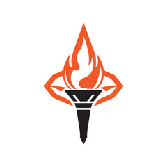 Torch Logo Design Graphic Illustration