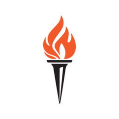 Torch Logo Design Graphic Illustration
