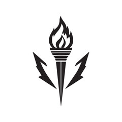 Torch Logo Design Graphic Illustration
