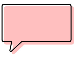 シンプルな線がずれた吹き出し　四角形
