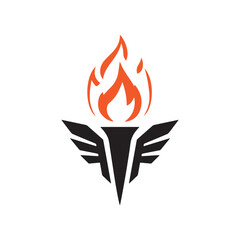 Torch Logo Design Graphic Illustration