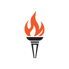Torch Logo Design Graphic Illustration