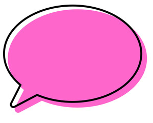 シンプルな線がずれた吹き出し　丸形