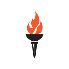 Torch Logo Design Graphic Illustration