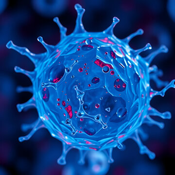 Cell under microscope.Cell abstract concept