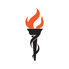 Torch Logo Design Graphic Illustration