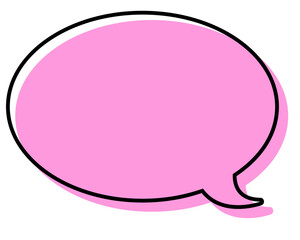 Fototapeta premium シンプルな線がずれた吹き出し 丸形