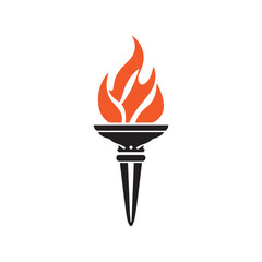 Torch Logo Design Graphic Illustration