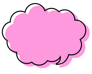 シンプルな線がずれた吹き出し　丸みのある雲形
