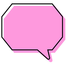 シンプルな線がずれた吹き出し　角のある八角形