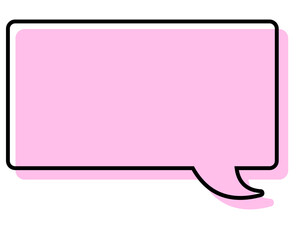 シンプルな線がずれた吹き出し　四角形