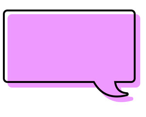 シンプルな線がずれた吹き出し　四角形