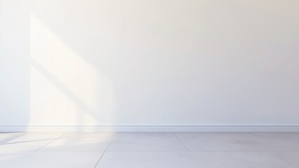 Empty room with white floor and walls