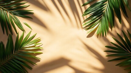 Palm Leaves Summer Shadow Beige.