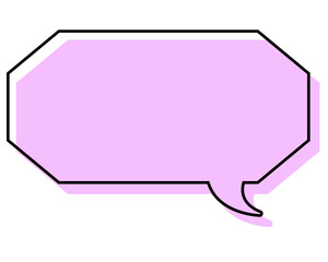 シンプルな線がずれた吹き出し　細長い八角形