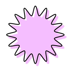 シンプルな線がずれた吹き出し　丸みのあるギザギザした形