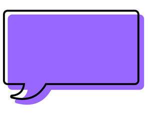 シンプルな線がずれた吹き出し　四角形