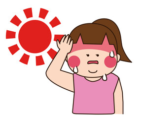 熱中症な二重顎の女の子