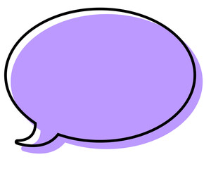 シンプルな線がずれた吹き出し　丸形