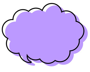 シンプルな線がずれた吹き出し　丸みのある雲形